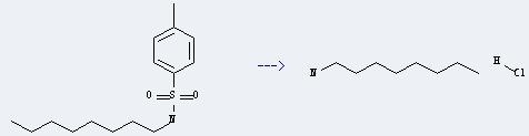 1-Octanamine,hydrochloride (1:1) can be prepared by N-octyl-4-methylbenzenesulfonamide